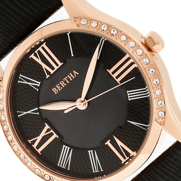 Classic Black Genuine Leather Band Watch